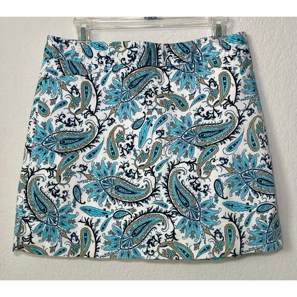 Lady Hagen Pants - Lady Hagen Blue Paisley Athletic 17" Golf & Pickle Ball Skort - Size 10